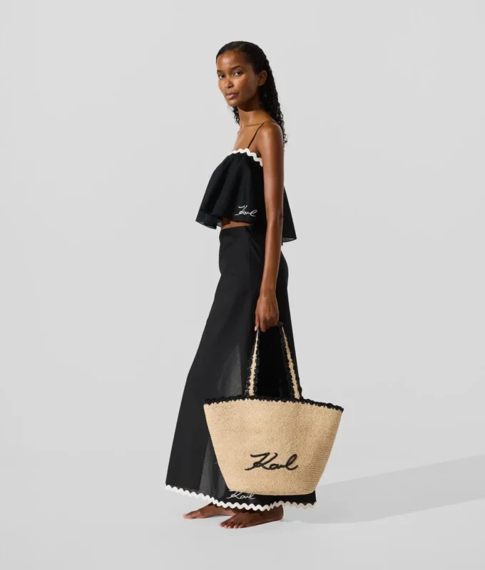 K/Signature Strandtasche mit Wellenrand K/Signature Strandtasche mit Wellenrand