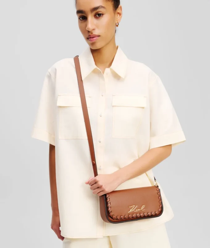 K/SIGNATURE WHIPSTITCH CROSSBODY BAG