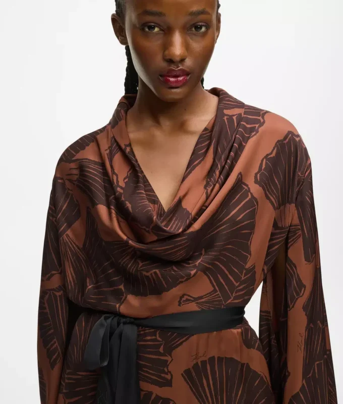 Kaftan-Kleid mit Fächerprint Kaftan-Kleid mit Fächerprint