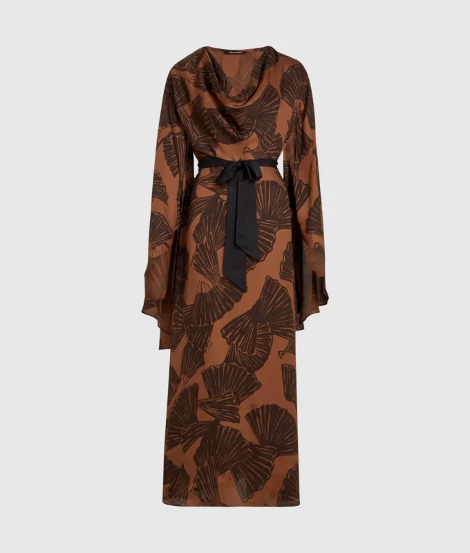 Kaftan-Kleid mit Fächerprint Kaftan-Kleid mit Fächerprint