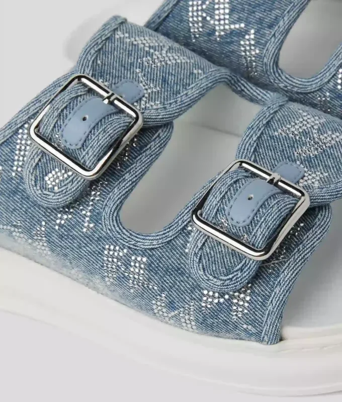 KAPRI DENIM RHINESTONE SANDALS KAPRI DENIM RHINESTONE SANDALS