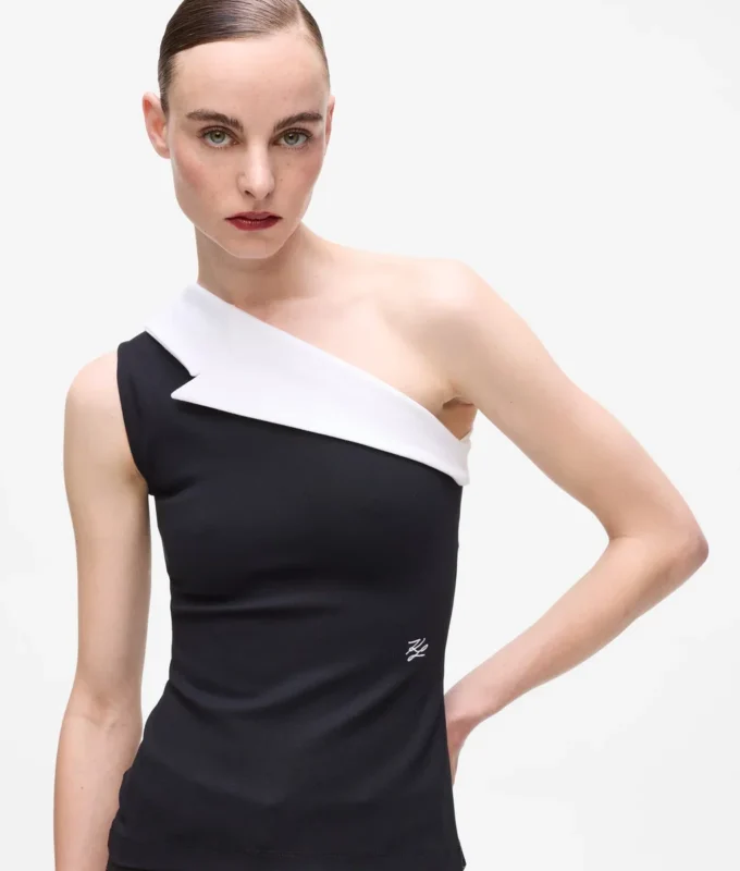 Karl DNA Top mit asymmetrischem Revers