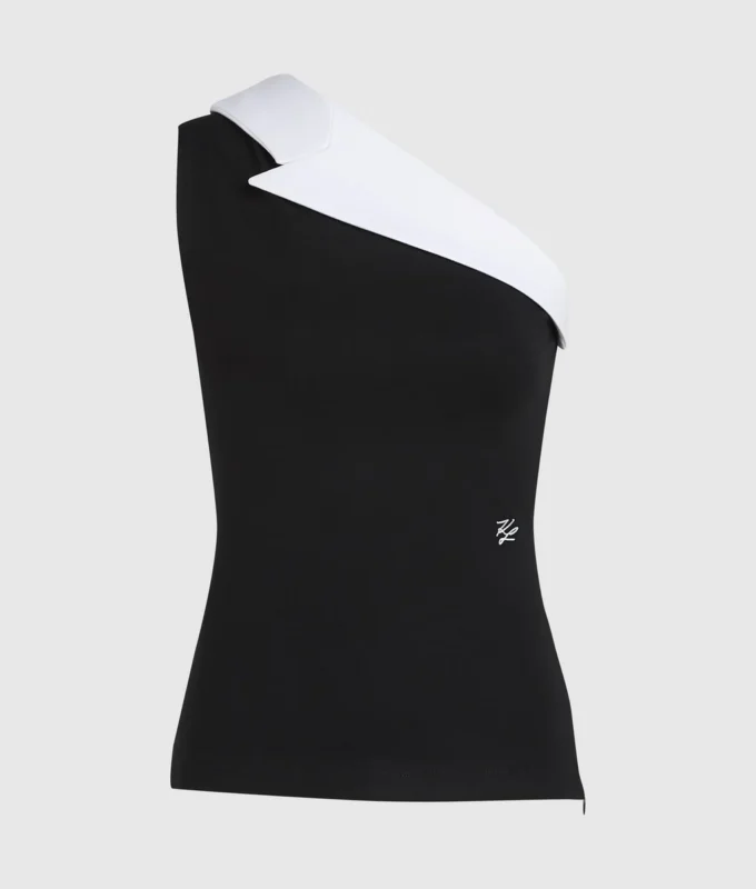 Karl DNA Top mit asymmetrischem Revers