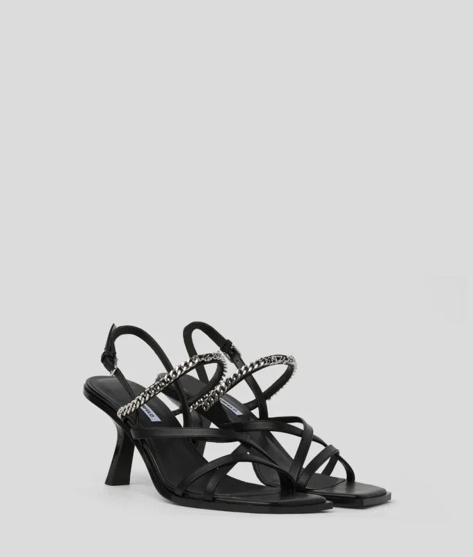 KARMEL SIGNIA SANDALEN MIT KETTENRIEMEN UND ABSATZ KARMEL SIGNIA SANDALEN MIT KETTENRIEMEN UND ABSATZ