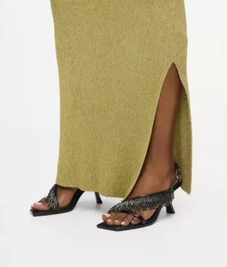 Karmel Slingbacks mit Fransen und Absatz