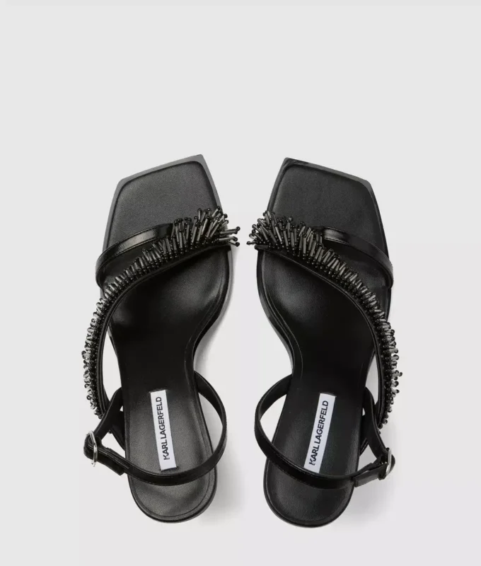 Karmel Slingbacks mit Fransen und Absatz