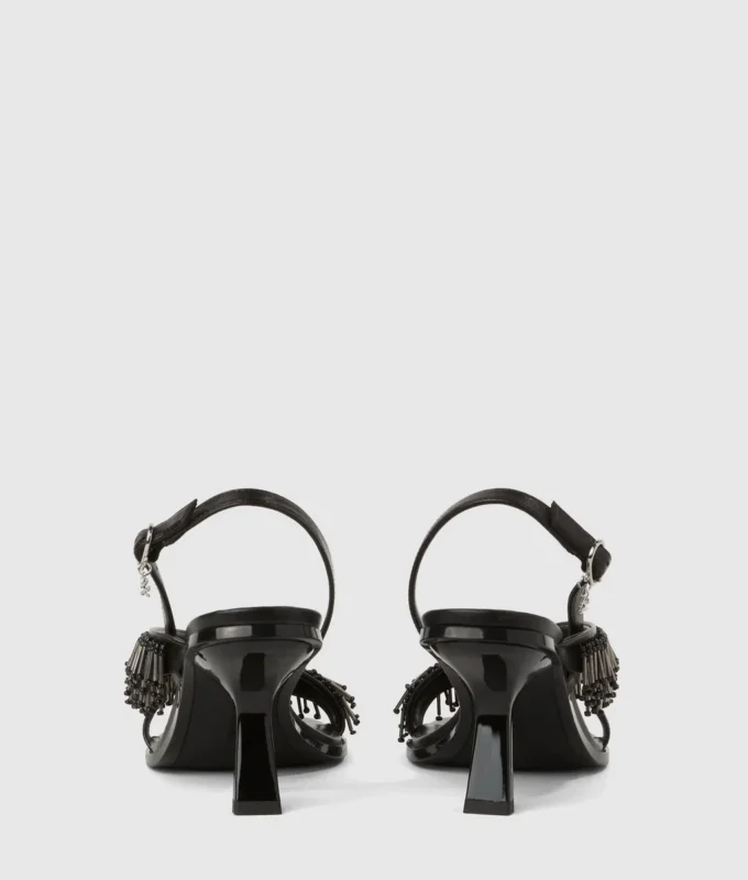 Karmel Slingbacks mit Fransen und Absatz