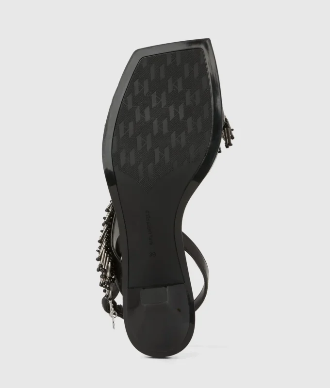 Karmel Slingbacks mit Fransen und Absatz