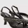 Karmel Slingbacks mit Fransen und Absatz