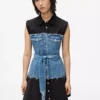 Kleid mit Denim-Oberteil