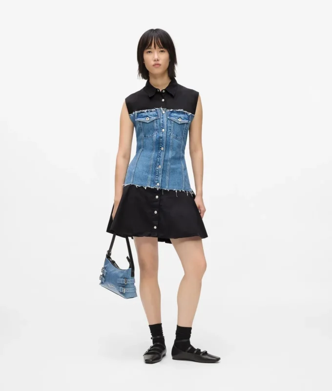 Kleid mit Denim-Oberteil