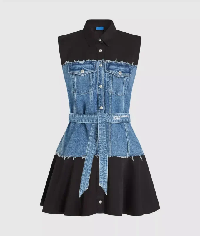 Kleid mit Denim-Oberteil