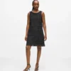 Kleid mit Kunstlederfransen Kleid mit Kunstlederfransen