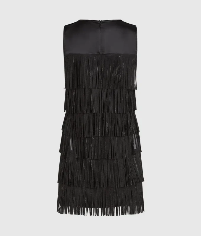 Kleid mit Kunstlederfransen Kleid mit Kunstlederfransen