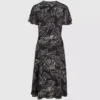 Kleid mit V-Ausschnitt und Fächerprint