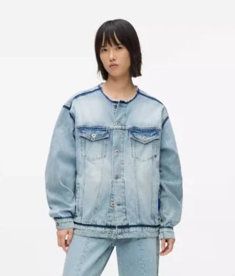 Kragenlose Jeansjacke
