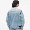 Kragenlose Jeansjacke Kragenlose Jeansjacke