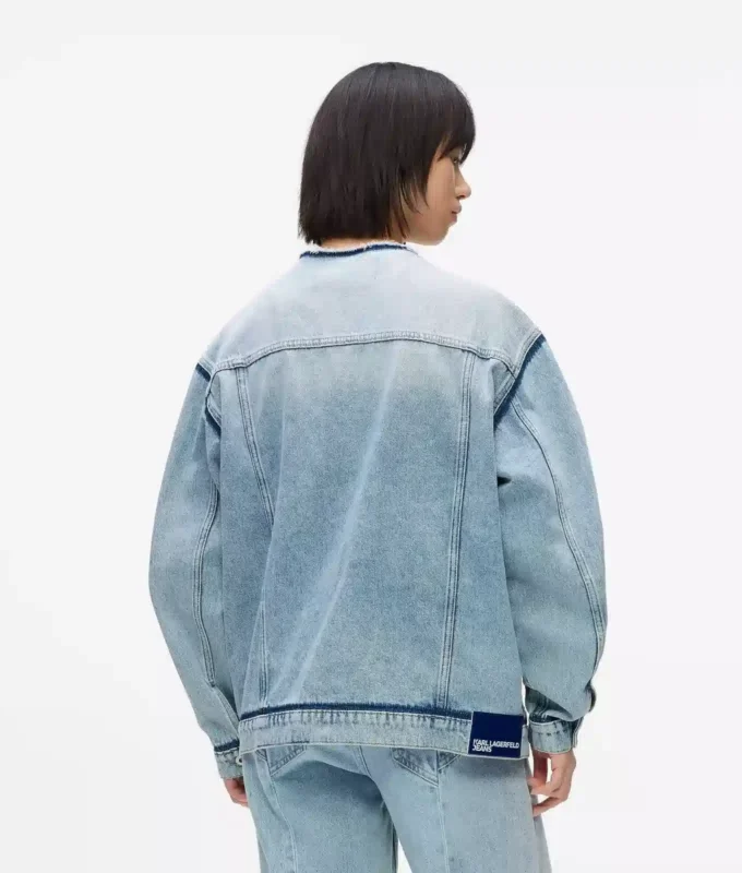 Kragenlose Jeansjacke Kragenlose Jeansjacke