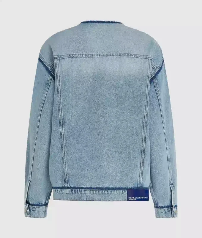 Kragenlose Jeansjacke Kragenlose Jeansjacke