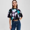 KURZES T-SHIRT MIT BLUMENMUSTER