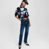 KURZES T-SHIRT MIT BLUMENMUSTER