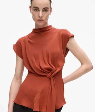 KURZÄRMELIGE BLUSE MIT KNOTEN