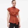 KURZÄRMELIGE BLUSE MIT KNOTEN KURZÄRMELIGE BLUSE MIT KNOTEN