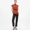 KURZÄRMELIGE BLUSE MIT KNOTEN KURZÄRMELIGE BLUSE MIT KNOTEN