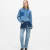 Lagenlook-Jeans mit hoher Taille und geradem Schnitt