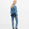 Lagenlook-Jeans mit hoher Taille und geradem Schnitt