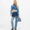 Lagenlook-Jeans mit hoher Taille und geradem Schnitt