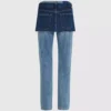 Lagenlook-Jeans mit hoher Taille und geradem Schnitt