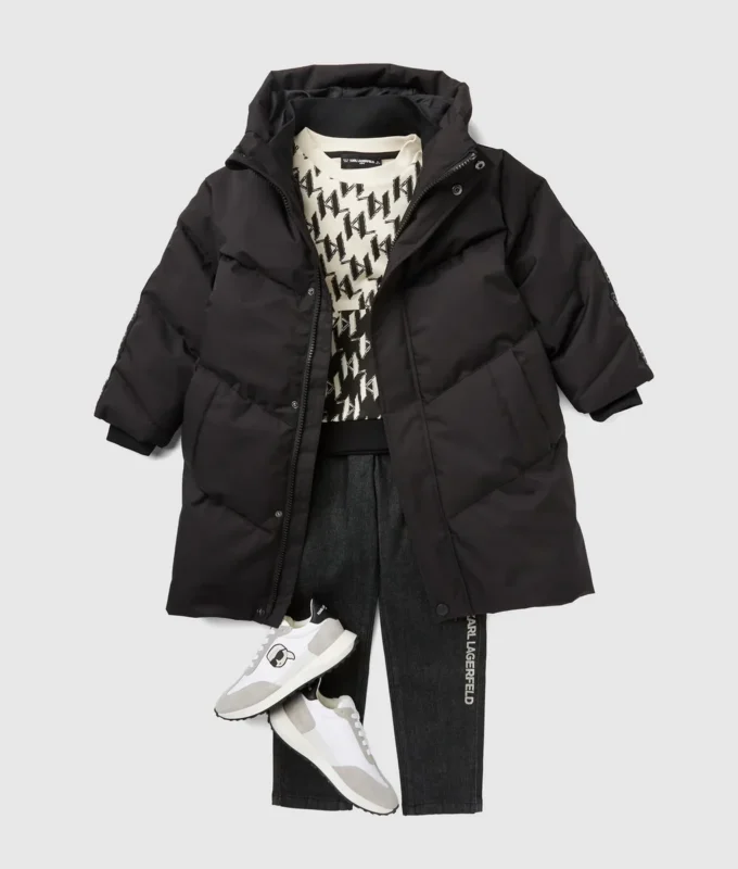 Lange Daunenjacke für Jungen
