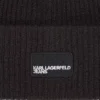 Lange Mütze mit Logo-Patch