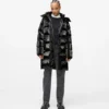 Lange Pufferjacke mit Perlmuttglanz