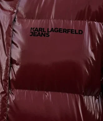 Lange Pufferjacke mit Perlmuttglanz