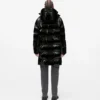 Lange Pufferjacke mit Perlmuttglanz