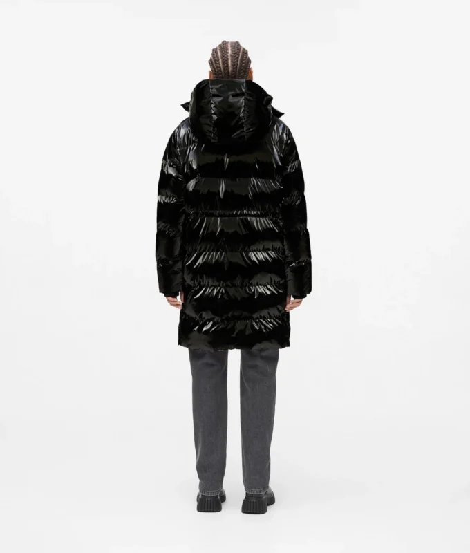 Lange Pufferjacke mit Perlmuttglanz