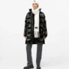 Lange Pufferjacke mit Perlmuttglanz