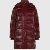 Lange Pufferjacke mit Perlmuttglanz