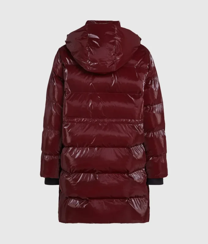 Lange Pufferjacke mit Perlmuttglanz