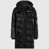 Lange Pufferjacke mit Perlmuttglanz