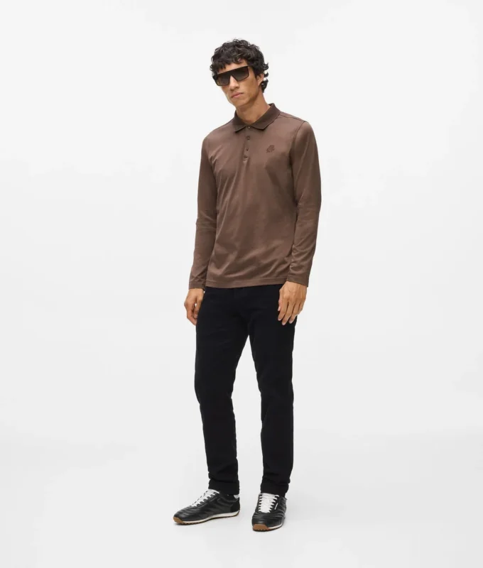 Langärmeliges Poloshirt