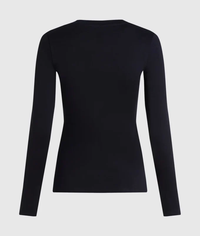 Langärmliges T-Shirt mit Knopfdetail