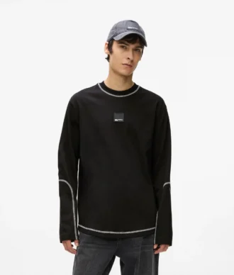 Langärmliges T-Shirt mit Kontrastnähten