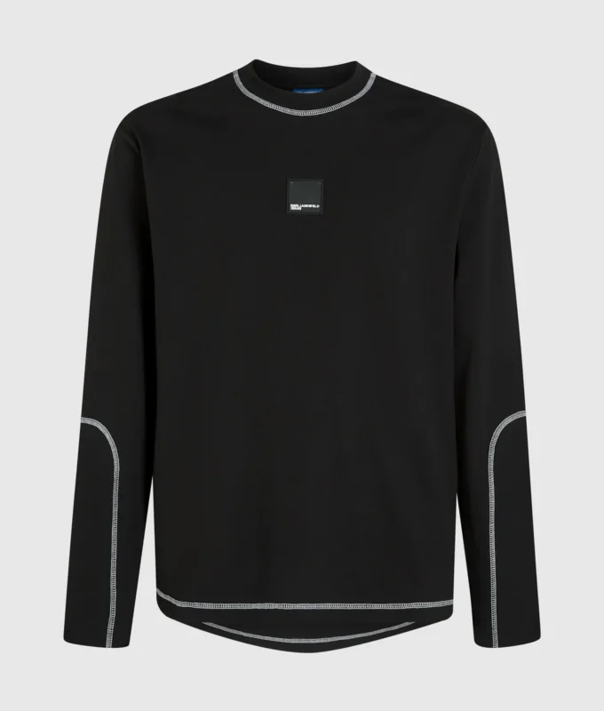 Langärmliges T-Shirt mit Kontrastnähten