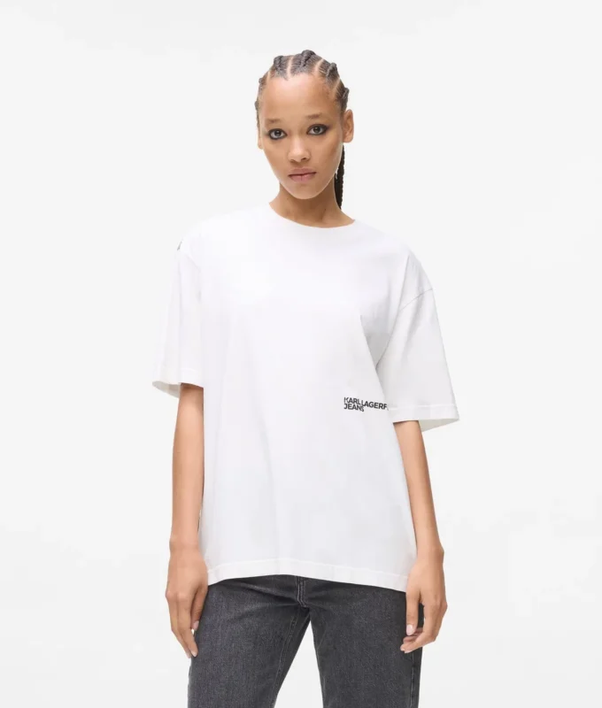 Locker geschnittenes T-Shirt mit Karl-Print
