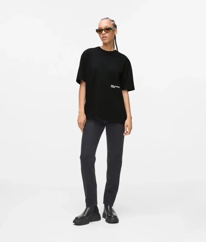Locker geschnittenes T-Shirt mit Karl-Print