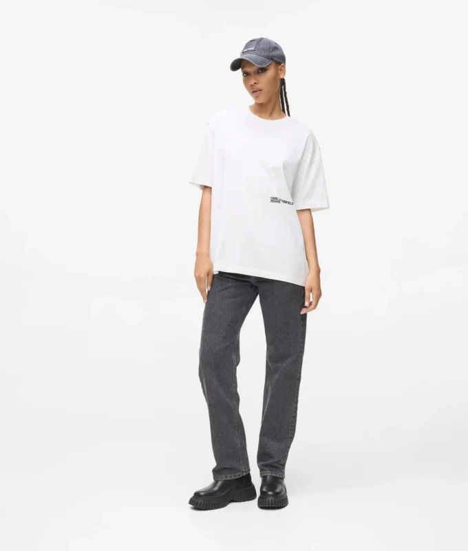 Locker geschnittenes T-Shirt mit Karl-Print