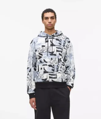 Locker sitzender Hoodie mit durchgehendem Monogramm